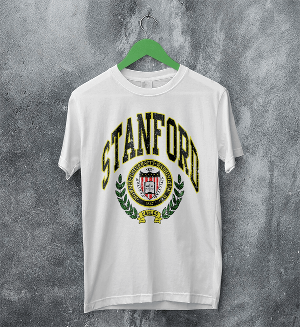 STANFORD University T-shirt National Universities Logo Shirt Stanford Merch - White - WorldWideShirt