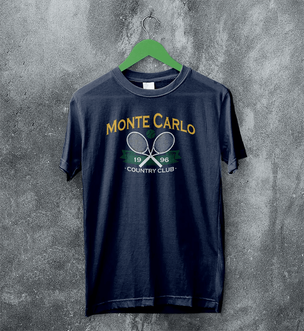 Tennis Sport T-shirt 1996 Monte Carlo Tennis Shirt County Club Merch - Navy Blue - WorldWideShirt