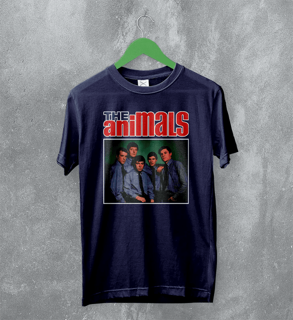 The Animals T-Shirt Rock Band Shirt Eric Burdon 60s R&B Music Merch - Navy Blue - WorldWideShirt