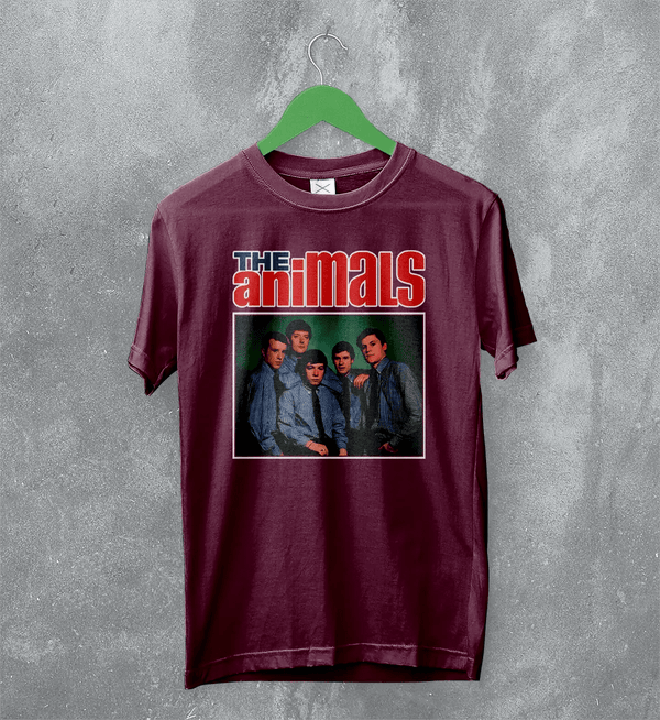 The Animals T-Shirt Rock Band Shirt Eric Burdon 60s R&B Music Merch - Red Maroon - WorldWideShirt