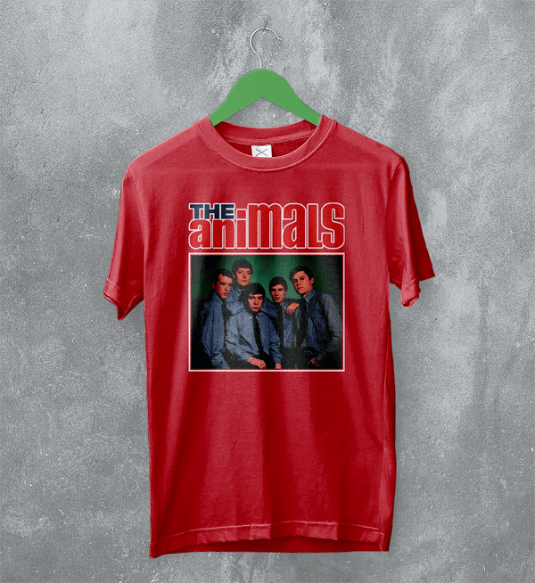 The Animals T-Shirt Rock Band Shirt Eric Burdon 60s R&B Music Merch - Red - WorldWideShirt