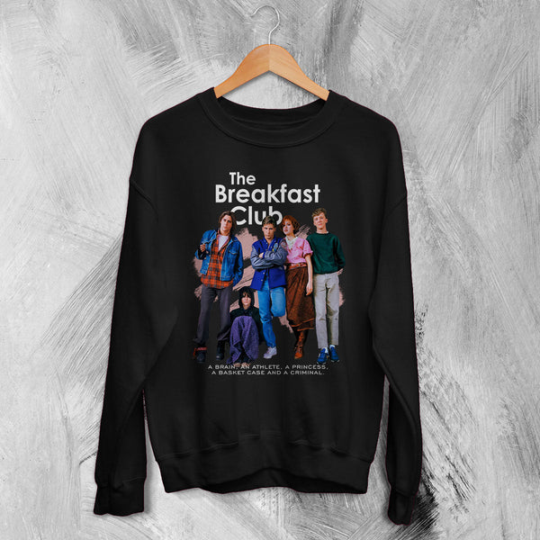 The Breakfast Club Sweatshirt Art Movie Poster Cewneck Comedy Drama Shirt - Black - WorldWideShirt