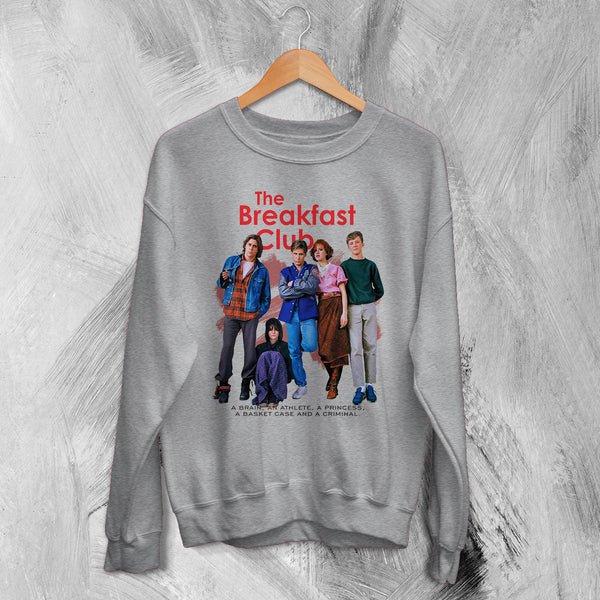 The Breakfast Club Sweatshirt Art Movie Poster Cewneck Comedy Drama Shirt - Sport Grey - WorldWideShirt