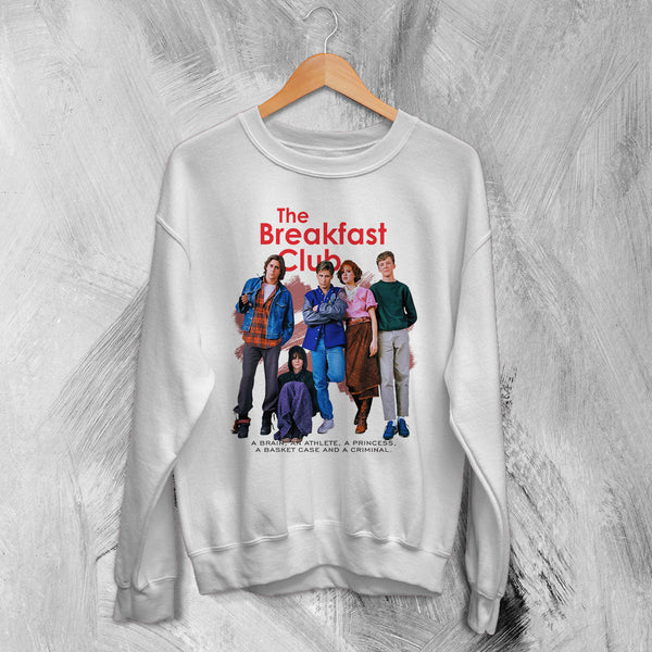 The Breakfast Club Sweatshirt Art Movie Poster Cewneck Comedy Drama Shirt - White - WorldWideShirt