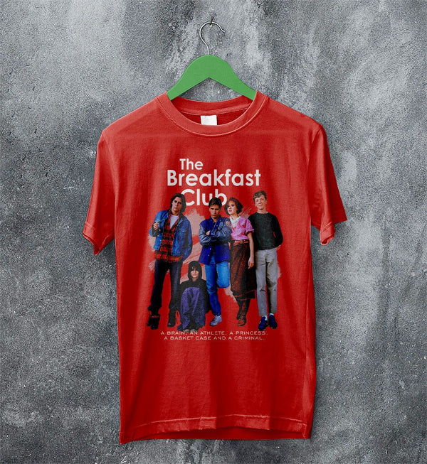 The Breakfast Club T-Shirt Art Movie Poster Shirt Comedy Drama Merch - Red - WorldWideShirt