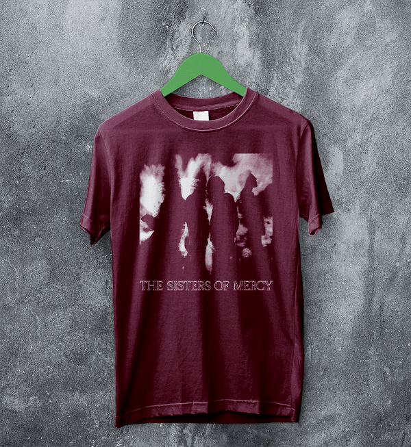 The Sisters of Mercy Concert T-Shirt Tour Sisters of Mercy Shirt Punk Rock Tee - Red Maroon - WorldWideShirt