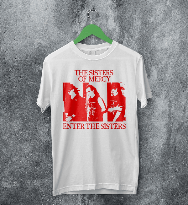 The Sisters of Mercy T-Shirt Gothic Enter The Sisters Shirt Punk Rock Tee - White - WorldWideShirt