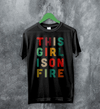 This Girl Is On Fire T-Shirt Women's Day Shirt Music Song Lyrics Tee - Black - WorldWideShirt