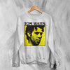 Tom Waits Sweatshirt Jazz Rock Shirt Tom Waits American Music Crewneck - White - WorldWideShirt