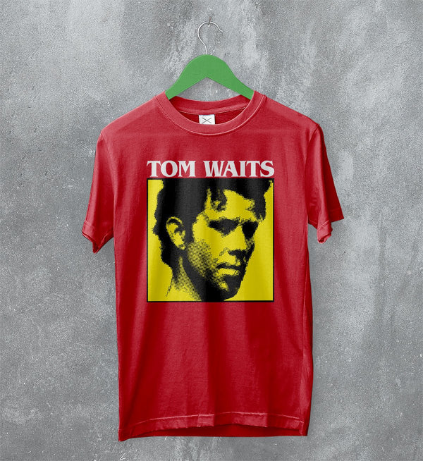 Tom Waits T-Shirt Jazz Rock Shirt Tom Waits American Music Merch - Red - WorldWideShirt