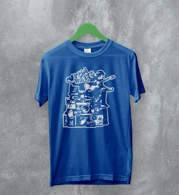 Tom Waits T-Shirt Legend Composer and Songwriter Shirt Folk Music Merch - Royal Blue - WorldWideShirt