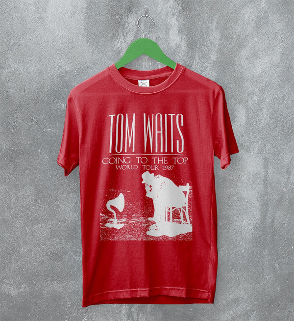Tom Waits T-Shirt Tour Concert Shirt Vintage Music World Tour 1987 Merch - Red - WorldWideShirt
