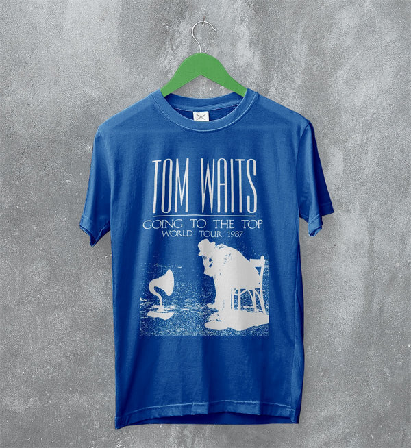 Tom Waits T-Shirt Tour Concert Shirt Vintage Music World Tour 1987 Merch - Royal Blue - WorldWideShirt