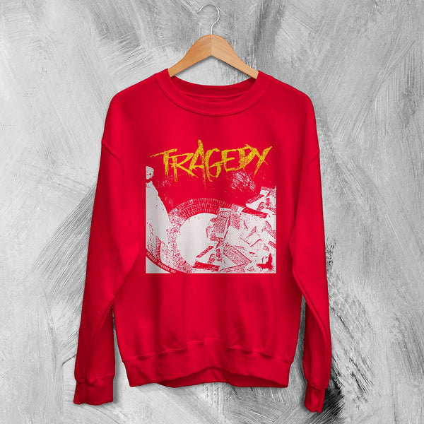 Tragedy Band Sweatshirt Vintage Grunge Tragedy Shirt Crust Punk Music Merch - Red - WorldWideShirt