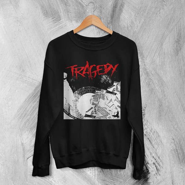 Tragedy Band Sweatshirt Vintage Grunge Tragedy Shirt Crust Punk Music Merch - Black - WorldWideShirt