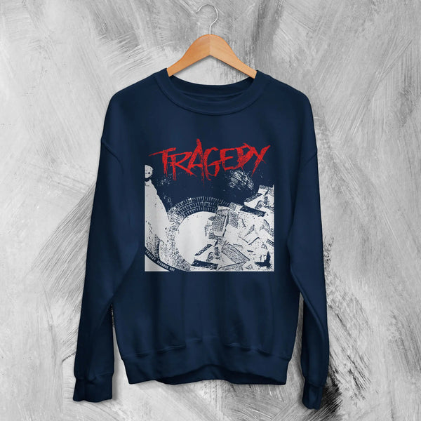 Tragedy Band Sweatshirt Vintage Grunge Tragedy Shirt Crust Punk Music Merch - Navy Blue - WorldWideShirt