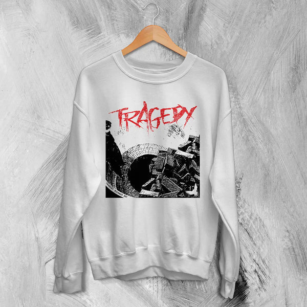 Tragedy Band Sweatshirt Vintage Grunge Tragedy Shirt Crust Punk Music Merch - White - WorldWideShirt