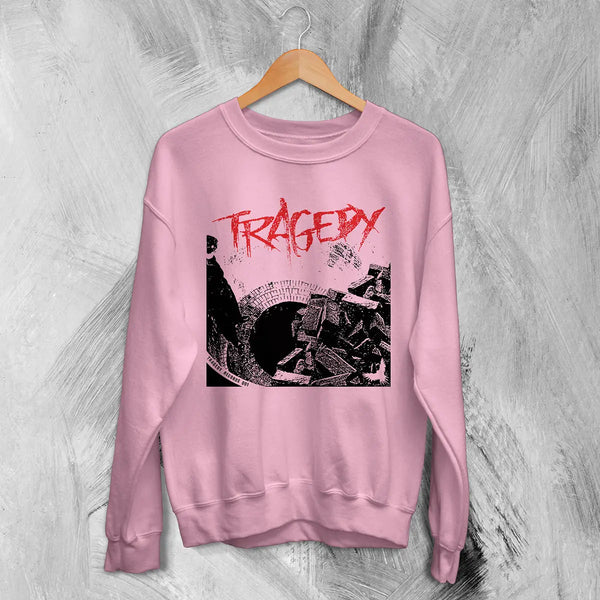 Tragedy Band Sweatshirt Vintage Grunge Tragedy Shirt Crust Punk Music Merch - Light Pink - WorldWideShirt