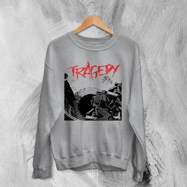 Tragedy Band Sweatshirt Vintage Grunge Tragedy Shirt Crust Punk Music Merch - Sport Grey - WorldWideShirt