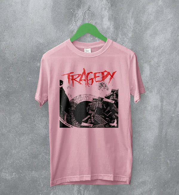 Tragedy Band T-Shirt Vintage Grunge Tragedy Shirt Crust Punk Music Merch - Light Pink - WorldWideShirt