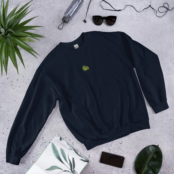 Turtwig Embroidered Pokémon Sweatshirt – Minimalist Gen 1 Style - Navy Blue - WorldWideShirt