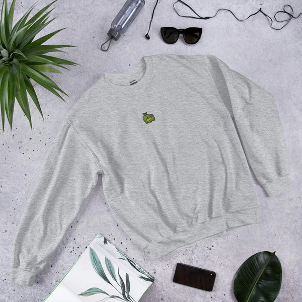 Turtwig Embroidered Pokémon Sweatshirt – Minimalist Gen 1 Style - Sport Grey - WorldWideShirt