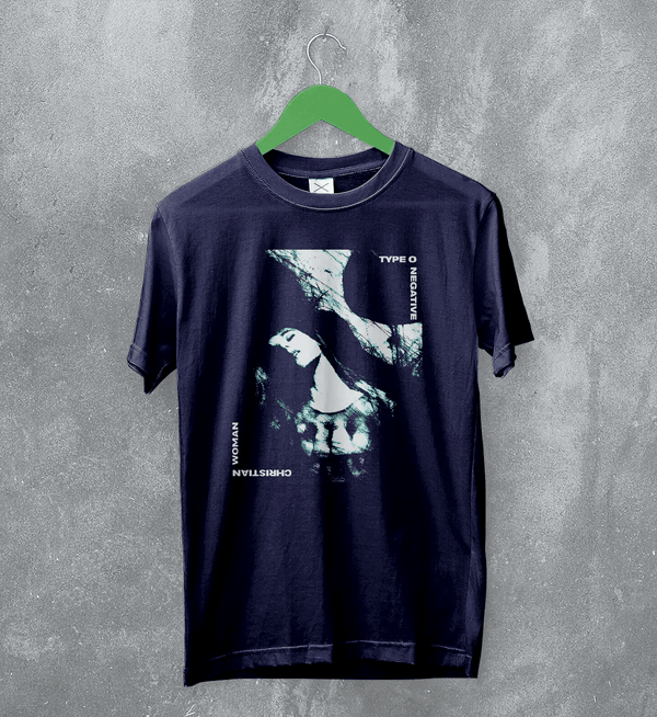 Type O Negative Christian Woman T-Shirt Bloody Kisses Type O Negative Shirt - Navy Blue - WorldWideShirt