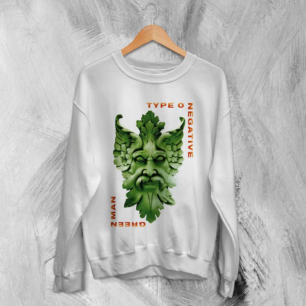 Type O Negative Green Man Sweatshirt Gothic Type O Negative Shirt Music Metal Band - White - WorldWideShirt