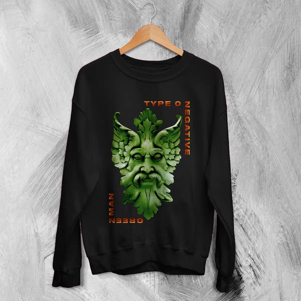 Type O Negative Green Man Sweatshirt Gothic Type O Negative Shirt Music Metal Band - Black - WorldWideShirt