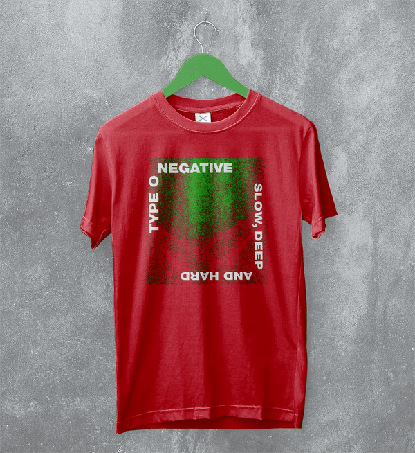 Type O Negative Slow Deep and Hard T-Shirt Gothic Type O Negative Shirt Music Metal Band - Red - WorldWideShirt