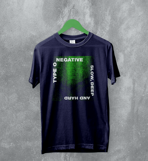 Type O Negative Slow Deep and Hard T-Shirt Gothic Type O Negative Shirt Music Metal Band - Navy Blue - WorldWideShirt