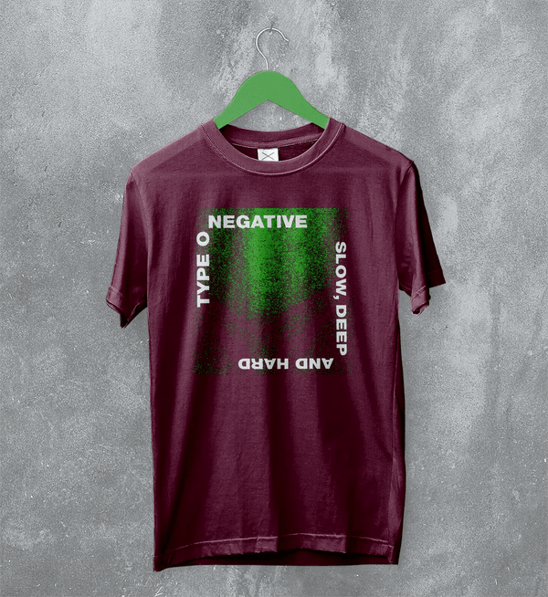 Type O Negative Slow Deep and Hard T-Shirt Gothic Type O Negative Shirt Music Metal Band - Red Maroon - WorldWideShirt