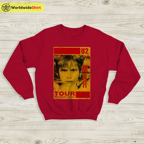 U2 Band WAR Vintage 90's Sweatshirt U2 Shirt U2 Band Shirt - WorldWideShirt