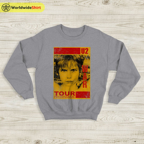 U2 Band WAR Vintage 90's Sweatshirt U2 Shirt U2 Band Shirt - WorldWideShirt