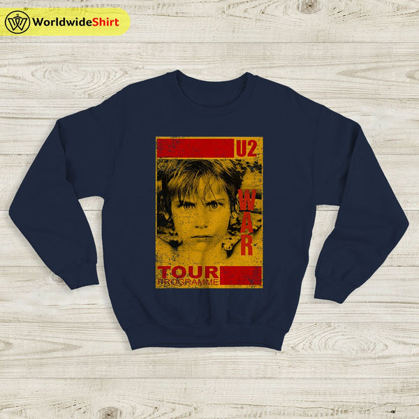 U2 Band WAR Vintage 90's Sweatshirt U2 Shirt U2 Band Shirt - WorldWideShirt
