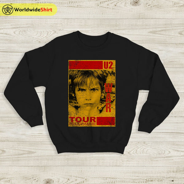 U2 Band WAR Vintage 90's Sweatshirt U2 Shirt U2 Band Shirt - WorldWideShirt