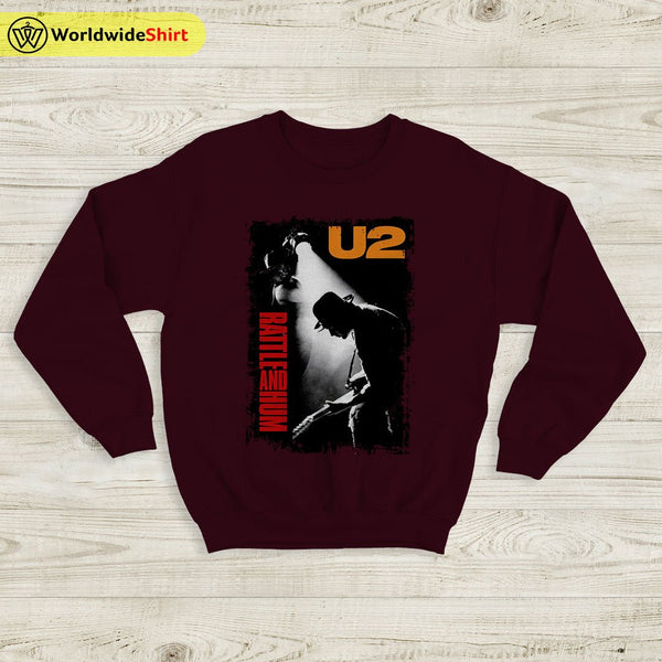 U2 Rattle And Hum Vintage 90's Sweatshirt U2 Shirt U2 Band Shirt - WorldWideShirt