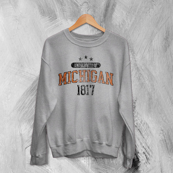 University of Michigan Sweatshirt Michigan University Shirt National Universities - Sport Grey - WorldWideShirt