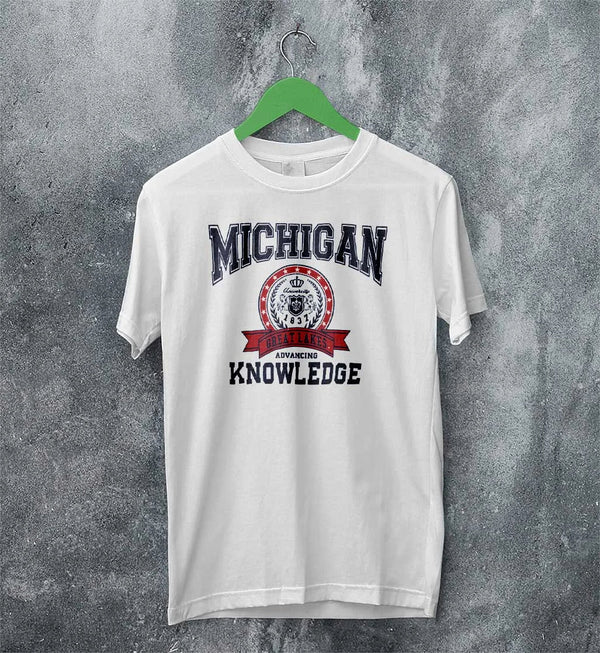 University of Michigan T-shirt Great Lakes Shirt Knowledge Michigan University - White - WorldWideShirt