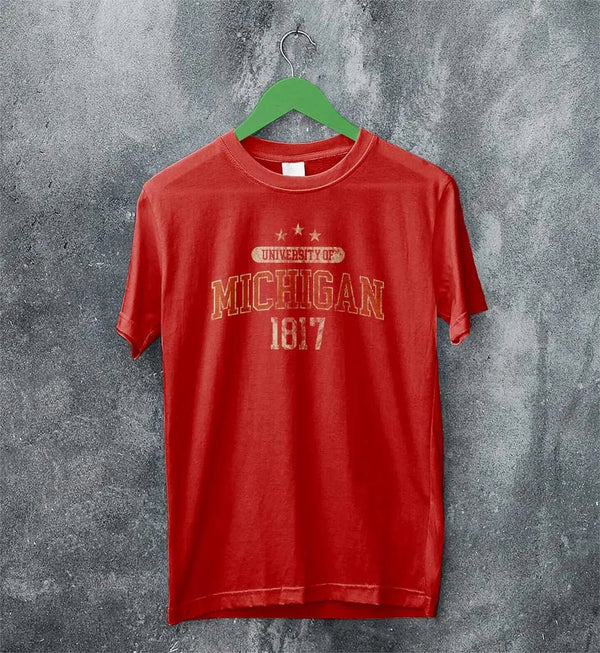University of Michigan T-shirt Michigan University Shirt National Universities - Red - WorldWideShirt