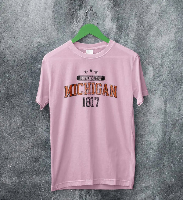 University of Michigan T-shirt Michigan University Shirt National Universities - Light Pink - WorldWideShirt