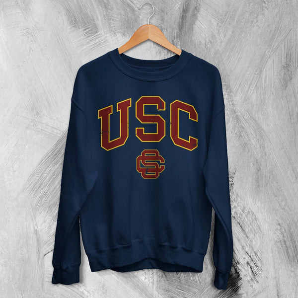 USC Logo Sweatshirt The University of Southern California Shirt SC LA Merch - Navy Blue - WorldWideShirt