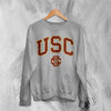 USC Logo Sweatshirt The University of Southern California Shirt SC LA Merch - Sport Grey - WorldWideShirt