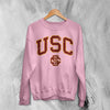 USC Logo Sweatshirt The University of Southern California Shirt SC LA Merch - Light Pink - WorldWideShirt