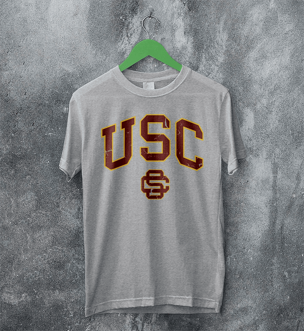 USC Logo T-shirt The University of Southern California Shirt SC LA Merch - Sport Grey - WorldWideShirt