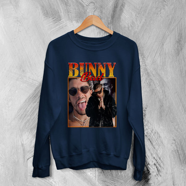 Vintage Bad Bunny 90's Sweatshirt Bad Bunny Raptee Rapper Sweater - WorldWideShirt
