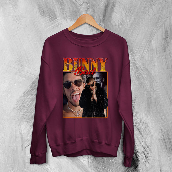 Vintage Bad Bunny 90's Sweatshirt Bad Bunny Raptee Rapper Sweater - WorldWideShirt