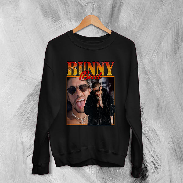Vintage Bad Bunny 90's Sweatshirt Bad Bunny Raptee Rapper Sweater - WorldWideShirt
