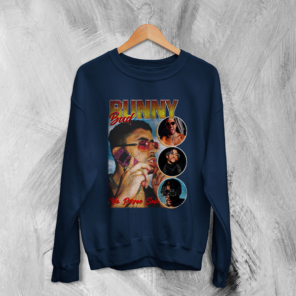 Vintage Bad Bunny Sweatshirt Bad Bunny 90's Rapper Sweater - WorldWideShirt