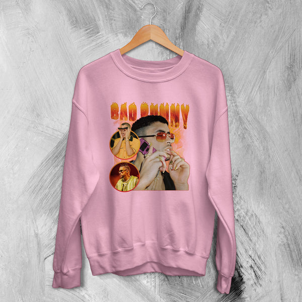 Vintage Bad Bunny Sweatshirt Bootleg Rap Sweater Iconic Rapper Fan Merch - WorldWideShirt